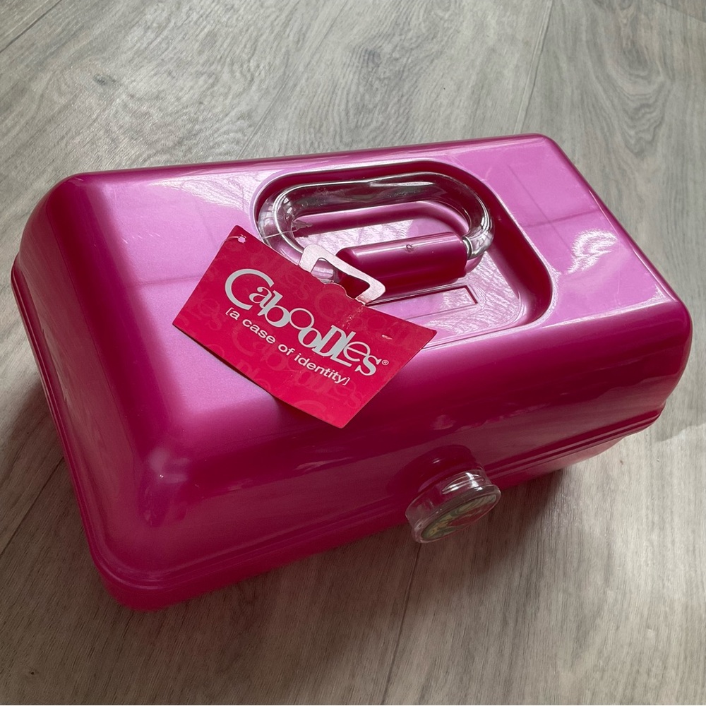 Vintage Retro 90’s Caboodle Make up Cosmetic Case Pink Large with Mirror - Picture 2 of 15